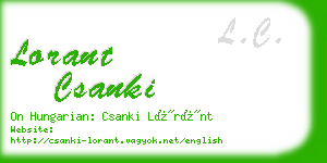 lorant csanki business card